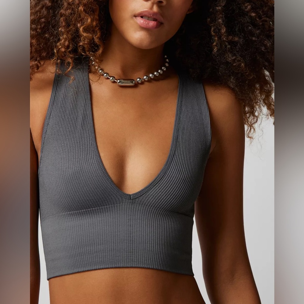 Out From Under Hailey Seamless Plunge Cropped Tank Top
